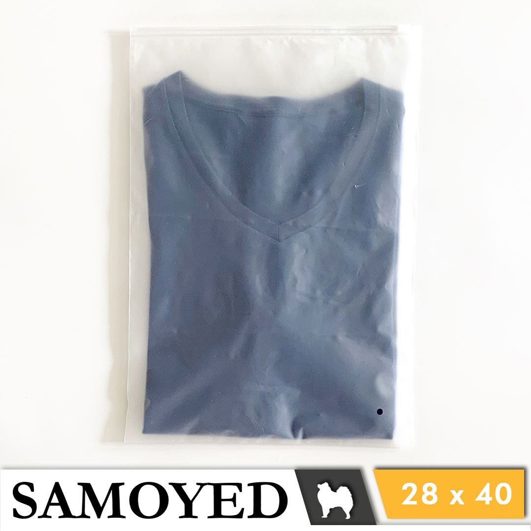 Plastic Zipper Bag Samoyed Fr 28 x 40 cm