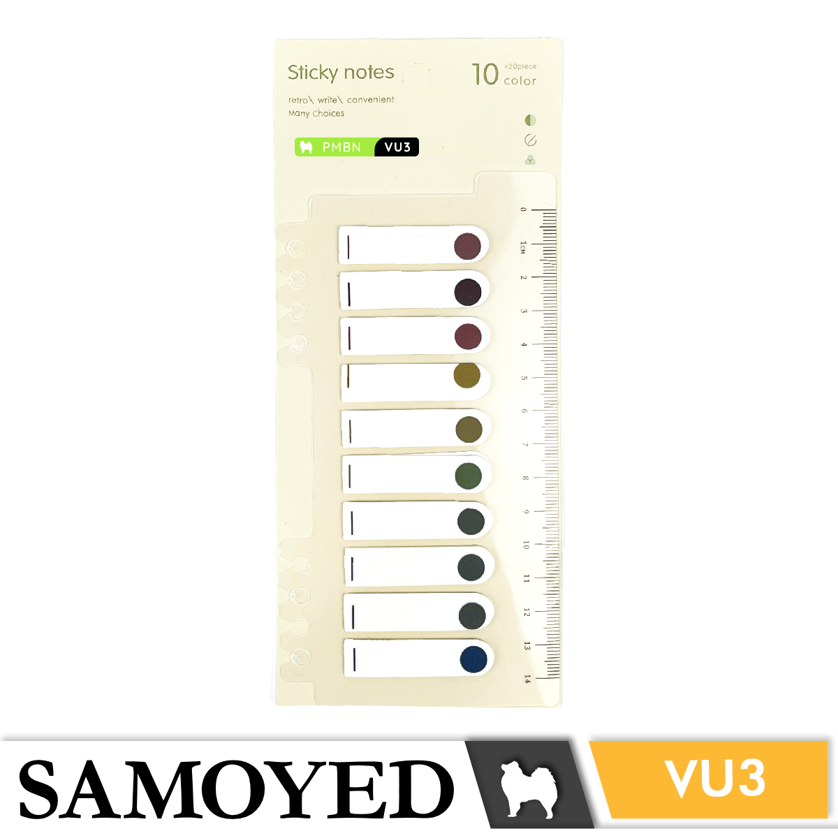 Page Markers for Binder Note Samoyed PMBN