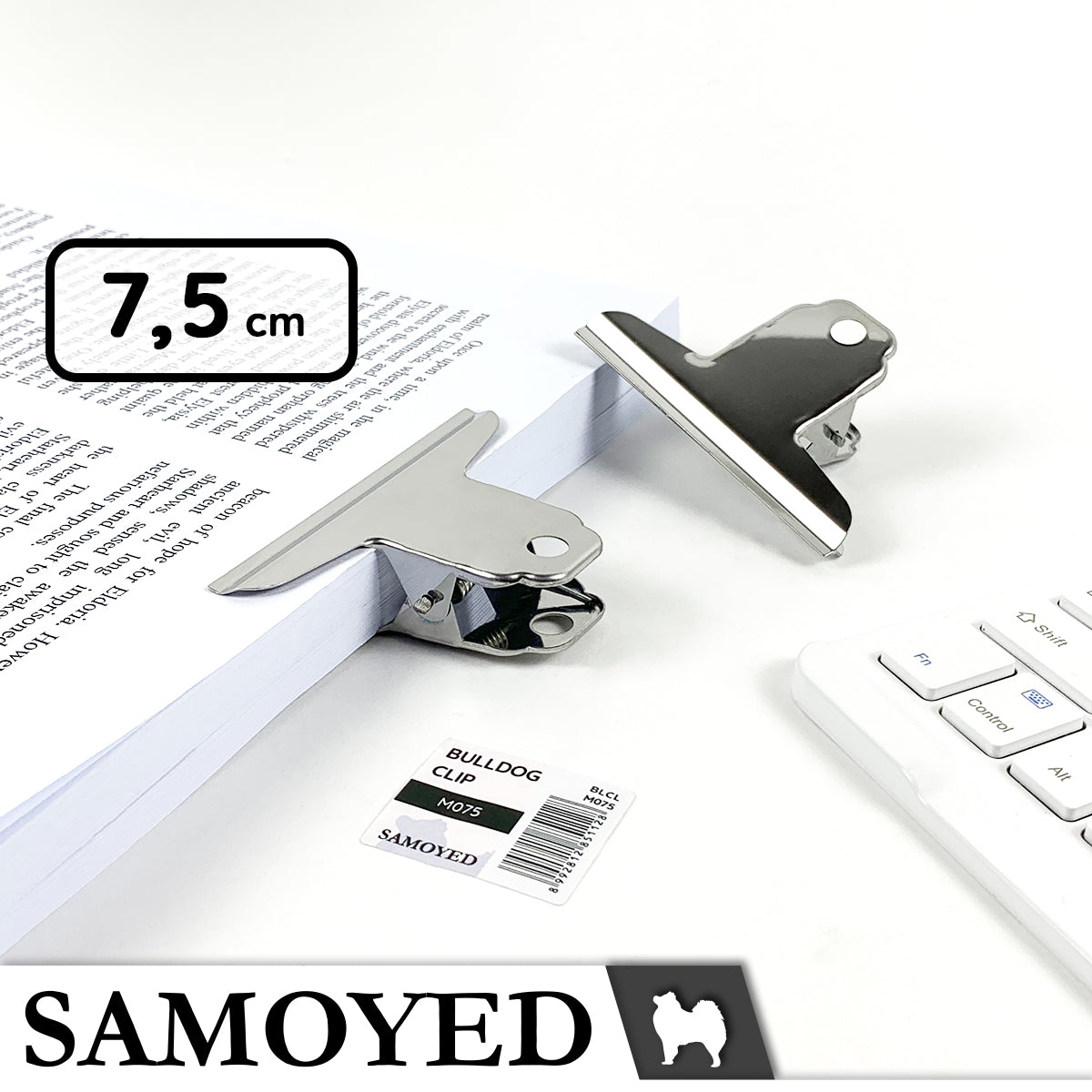 Bulldog Clip Samoyed BLCL-M075