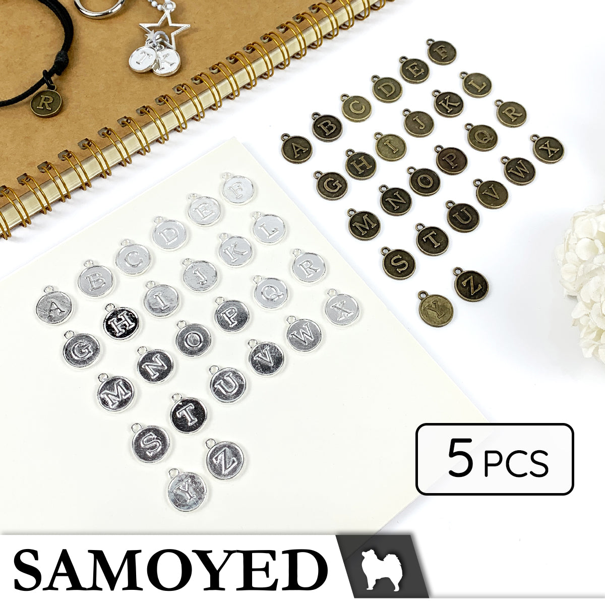 Accessory Charm Samoyed CHRM-PD-AB05 5 Pcs