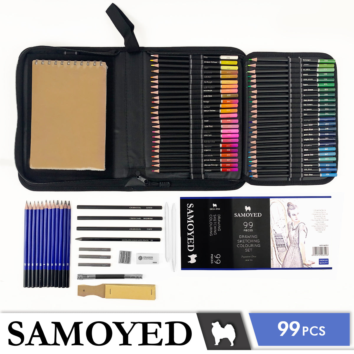 Drawing Sketching Colouring Set Samoyed DRSK-P99