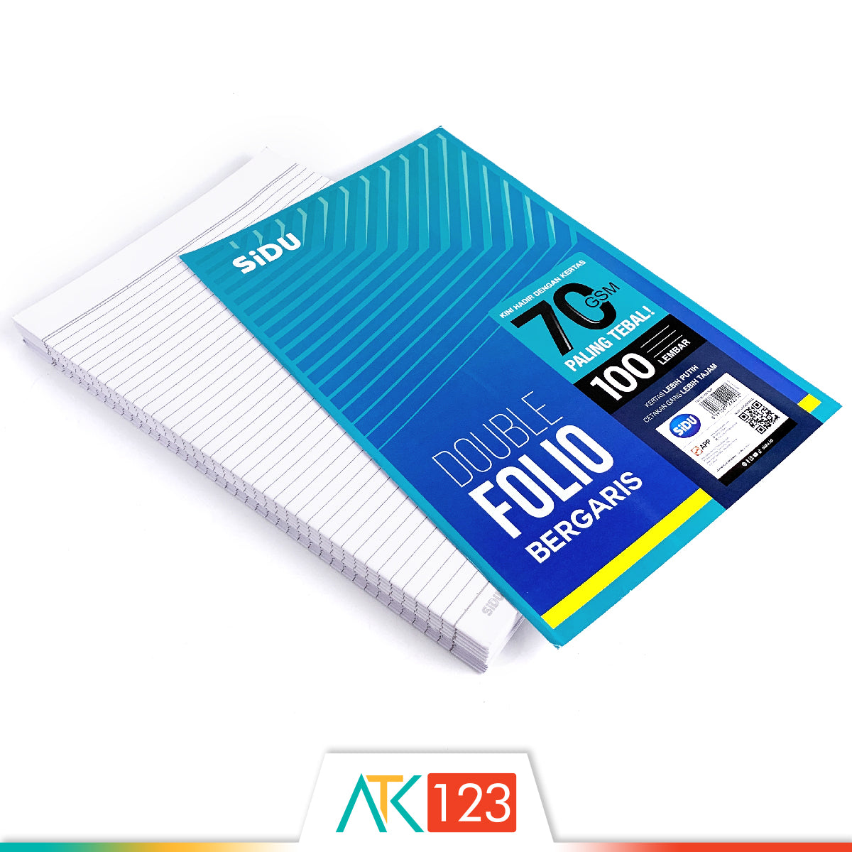 Kertas Double Folio Bergaris Sidu 100 lbr