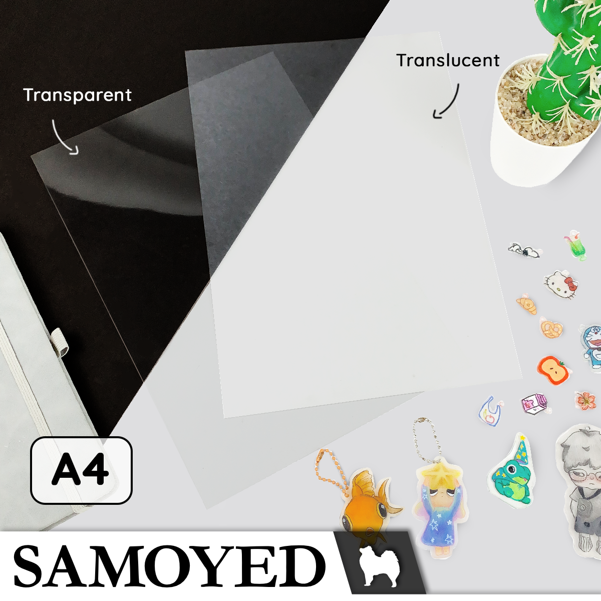 Shrinkable Plastic Sheet A4 Samoyed SPS-HT