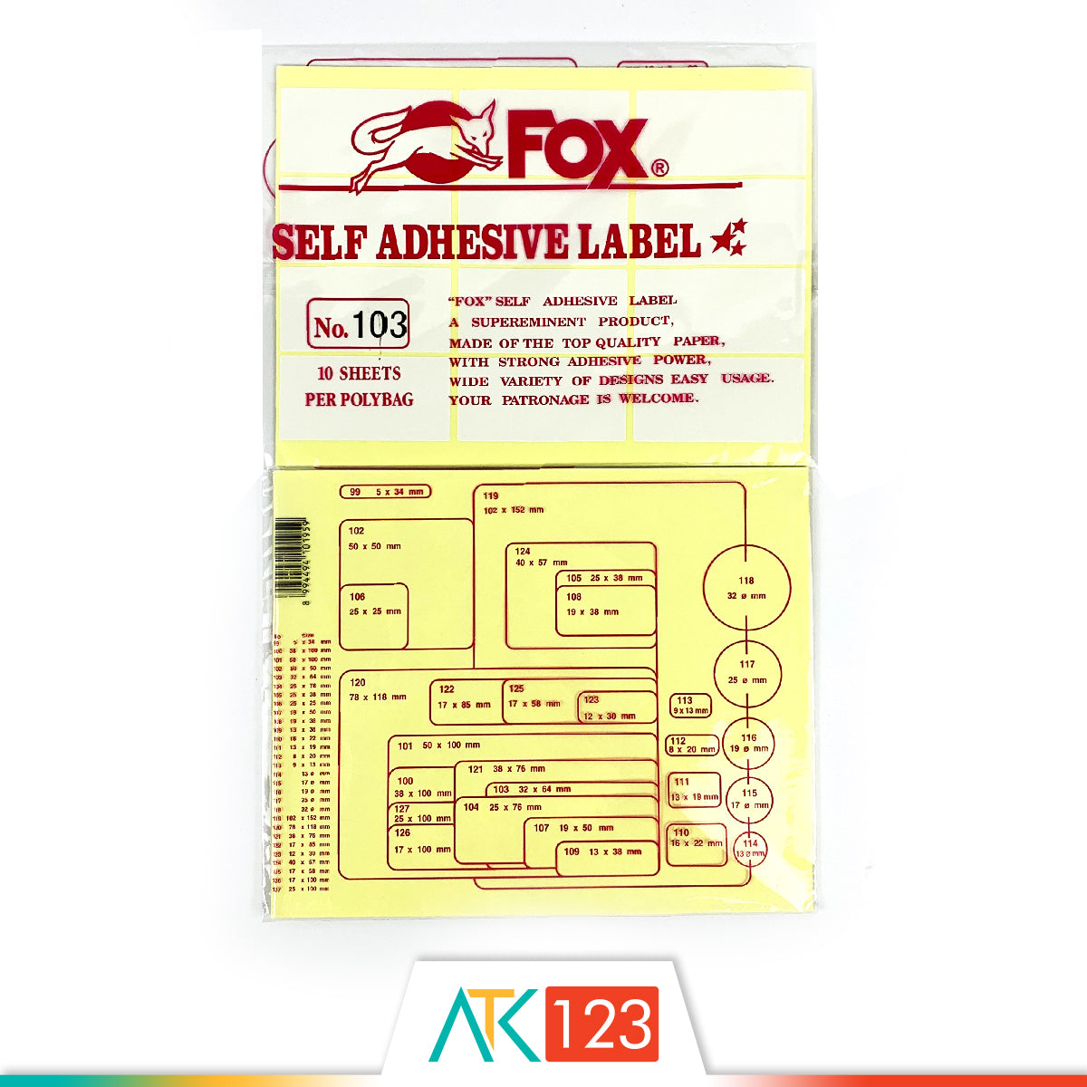 Kertas Sticker Fox