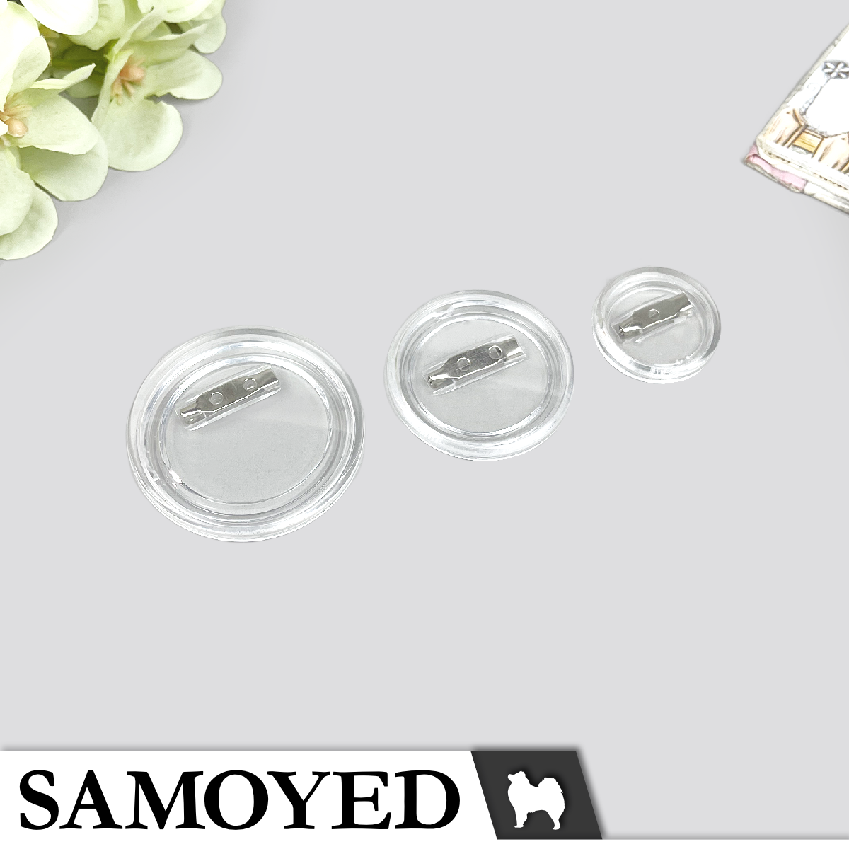 Acrylic Pin Badge Samoyed APB-CS1-RD