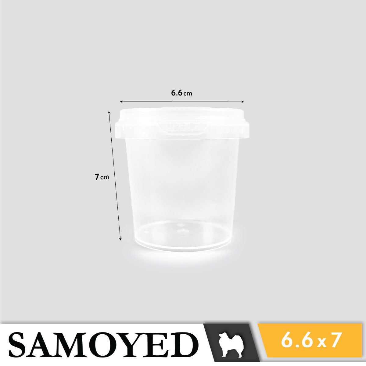 Plastic Cylinder Samoyed RO 66 x 70 mm