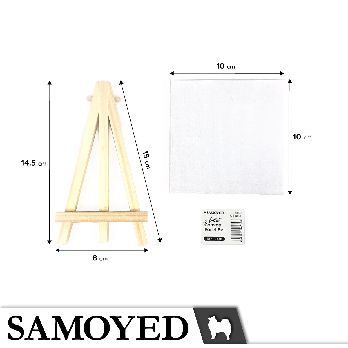 Canvas Easel Set Samoyed ACES-WV 10 x 10 cm