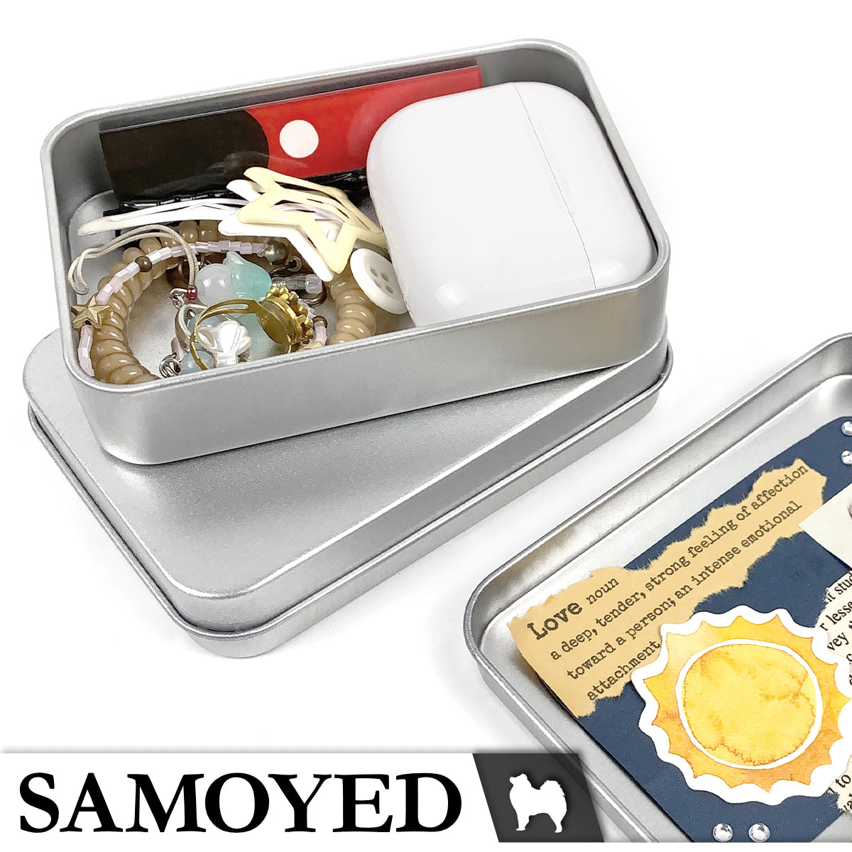 Tinplate Box Samoyed TNPX-A 100 x 70 x 20 mm