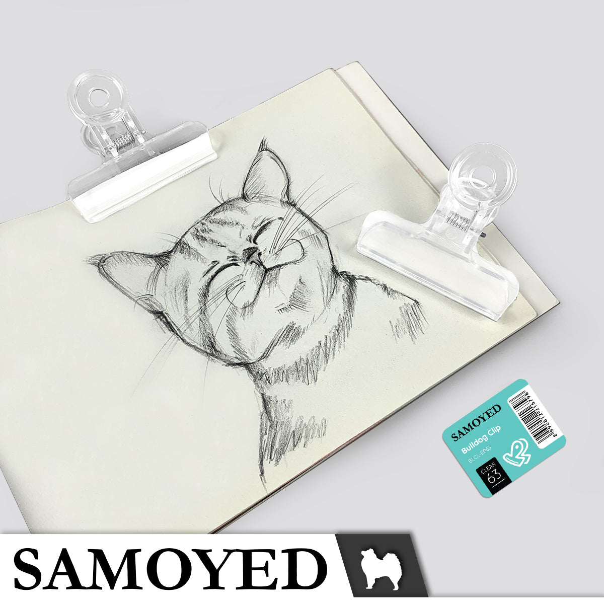 Bulldog Clip Samoyed BLCL-E063