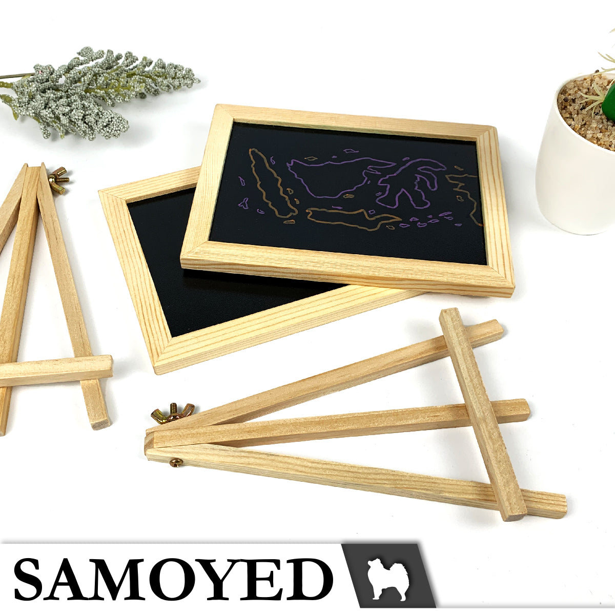 Blackboard Easel Set Samoyed WBES-C-1318B