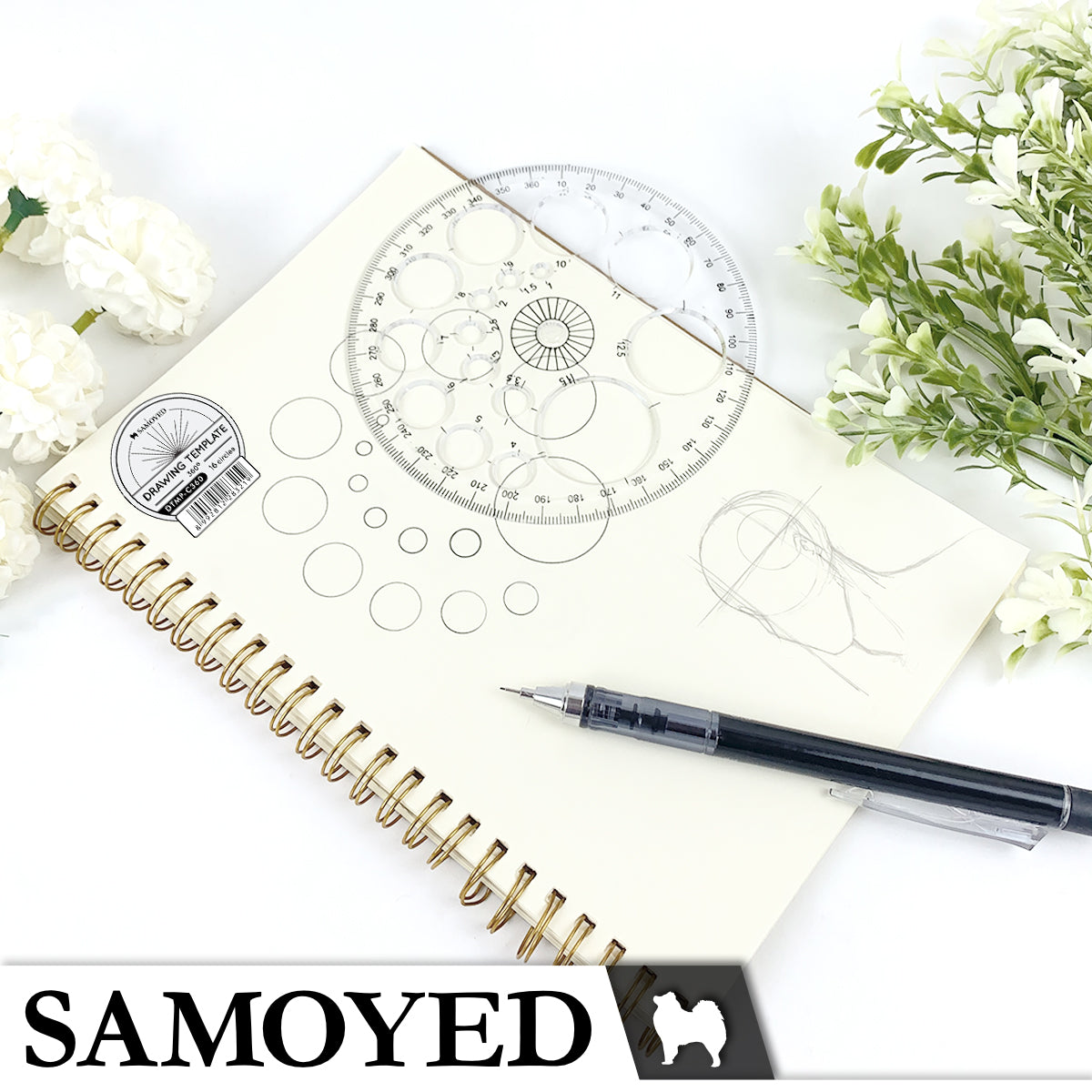 Drawing Template Samoyed DTMP-C360