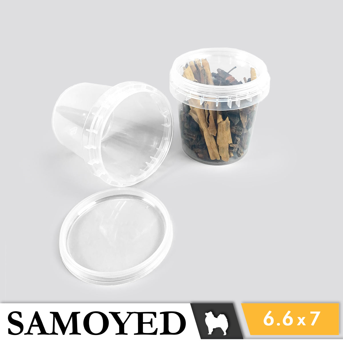 Plastic Cylinder Samoyed RO 66 x 70 mm