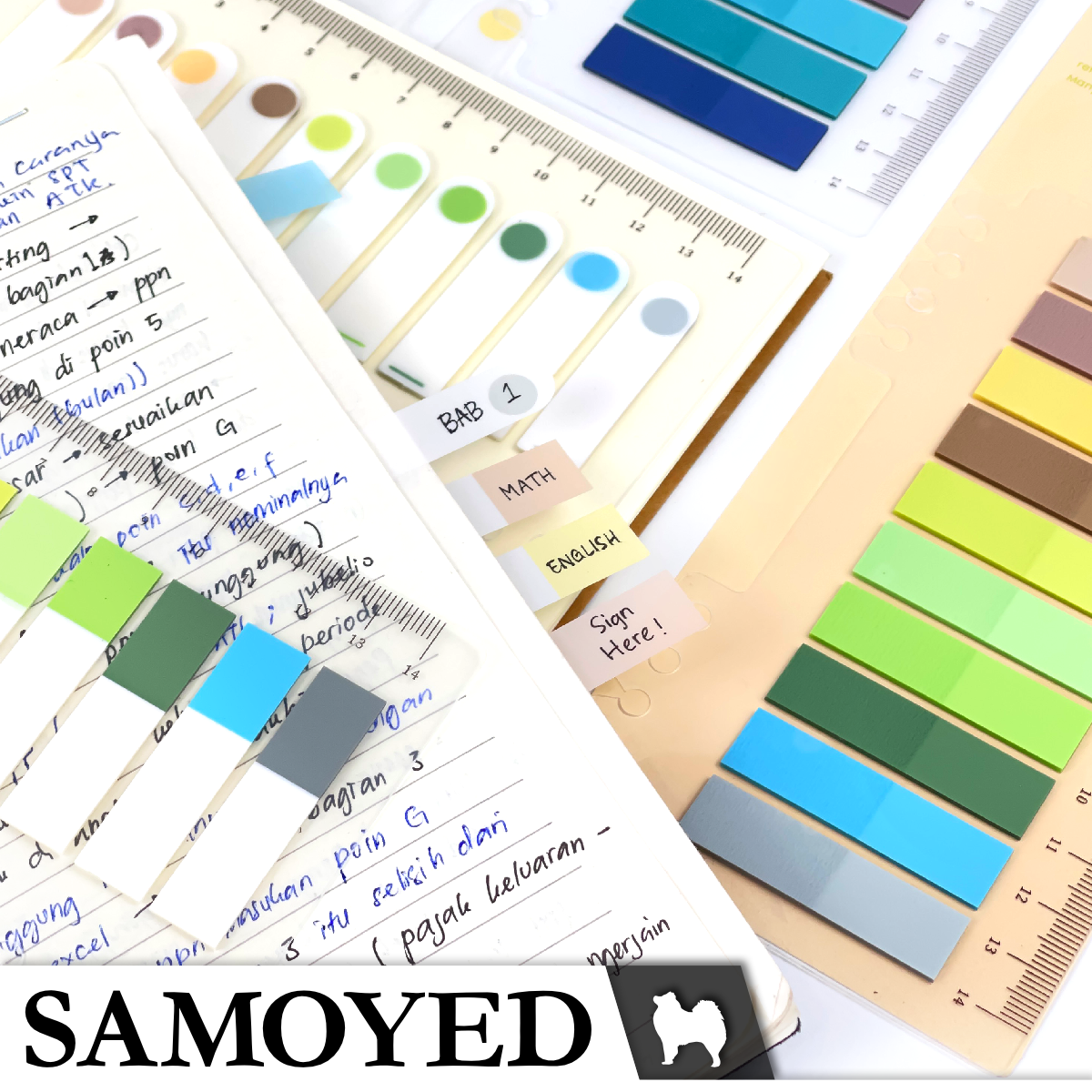 Page Markers for Binder Note Samoyed PMBN