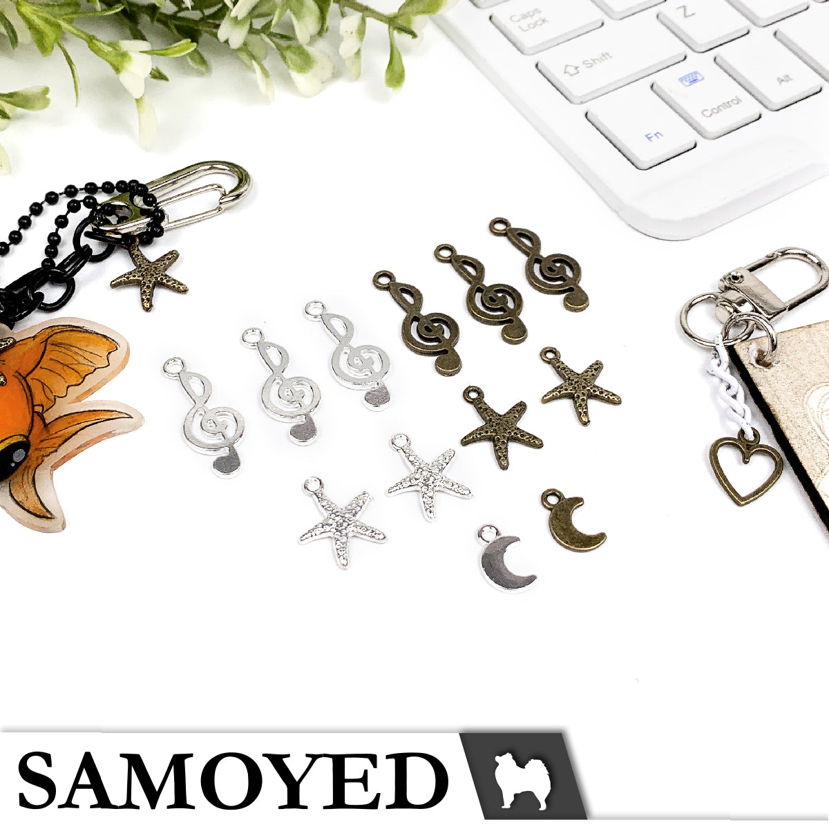 Accessory Charm Samoyed CHRM-PD-VG1 5 Pcs