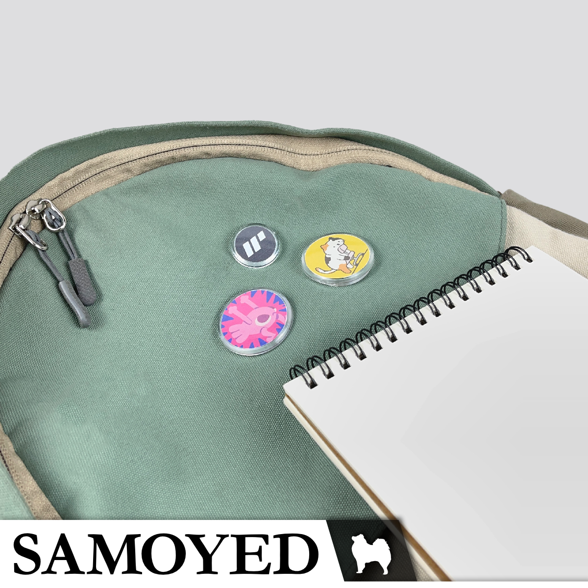 Acrylic Pin Badge Samoyed APB-CS1-RD