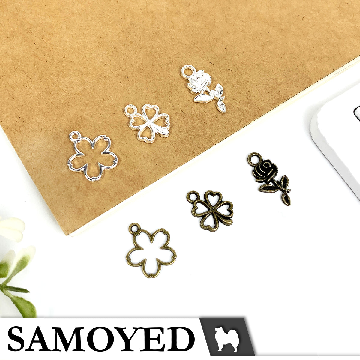 Accessory Charm Samoyed CHRM-PD-VG7 5 Pcs
