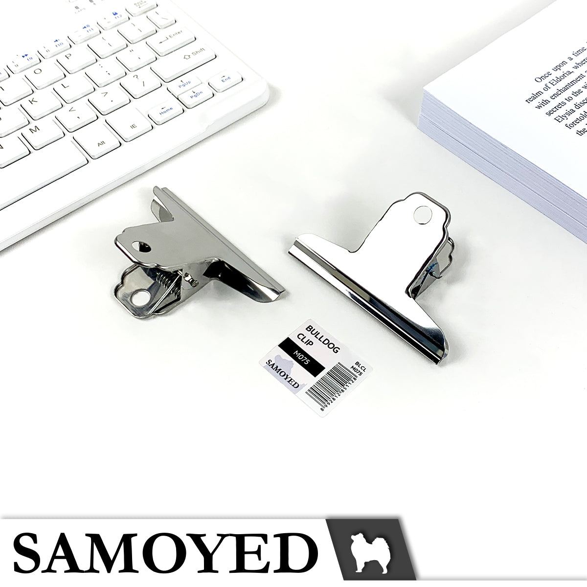 Bulldog Clip Samoyed BLCL-M075