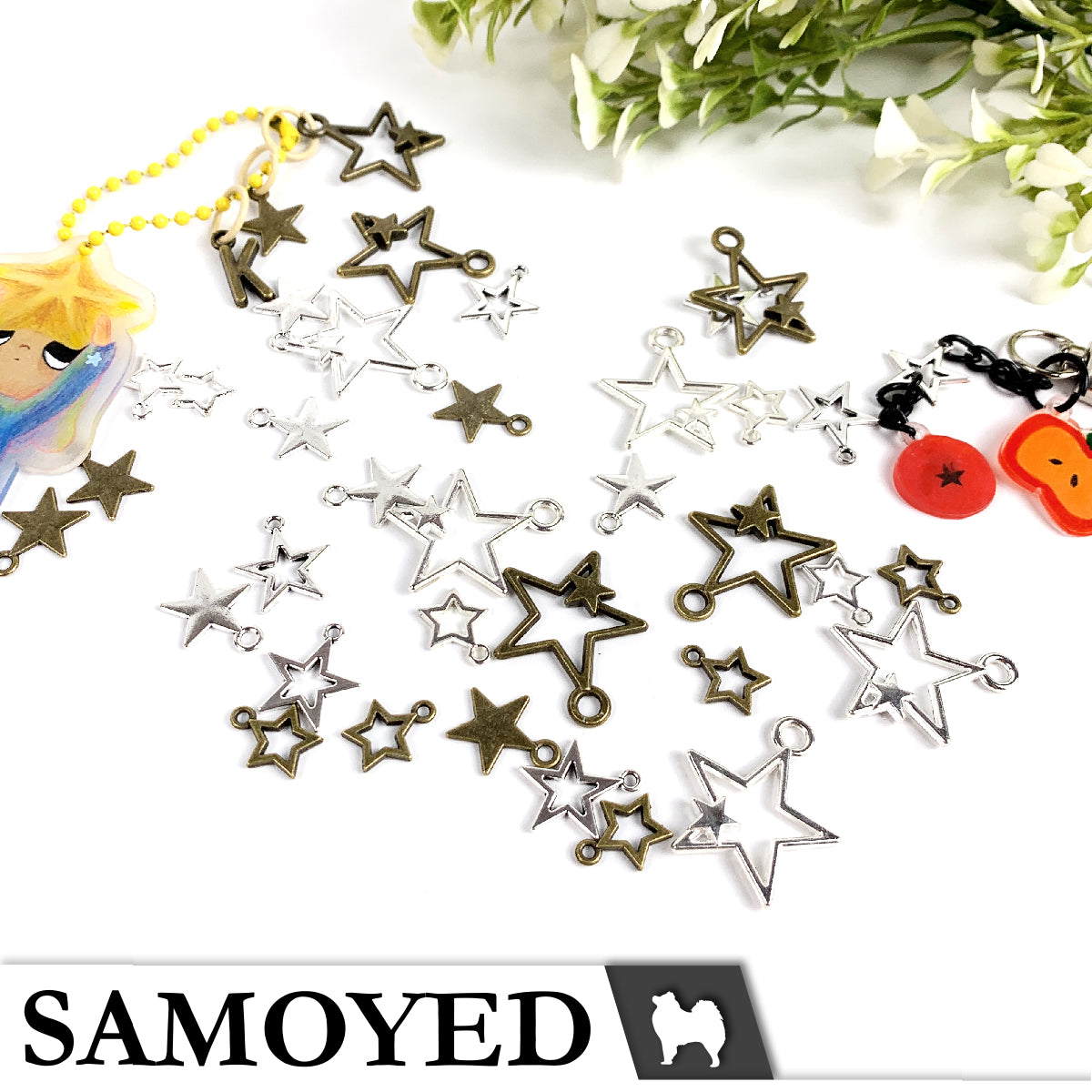 Accessory Charm Samoyed CHRM-PD-VG4 5 Pcs
