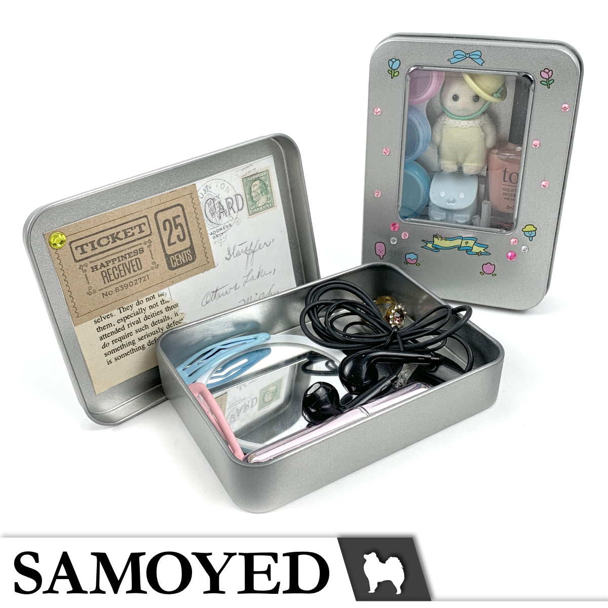Tinplate Box Samoyed TNPX-A 115 x 85 x 23 mm