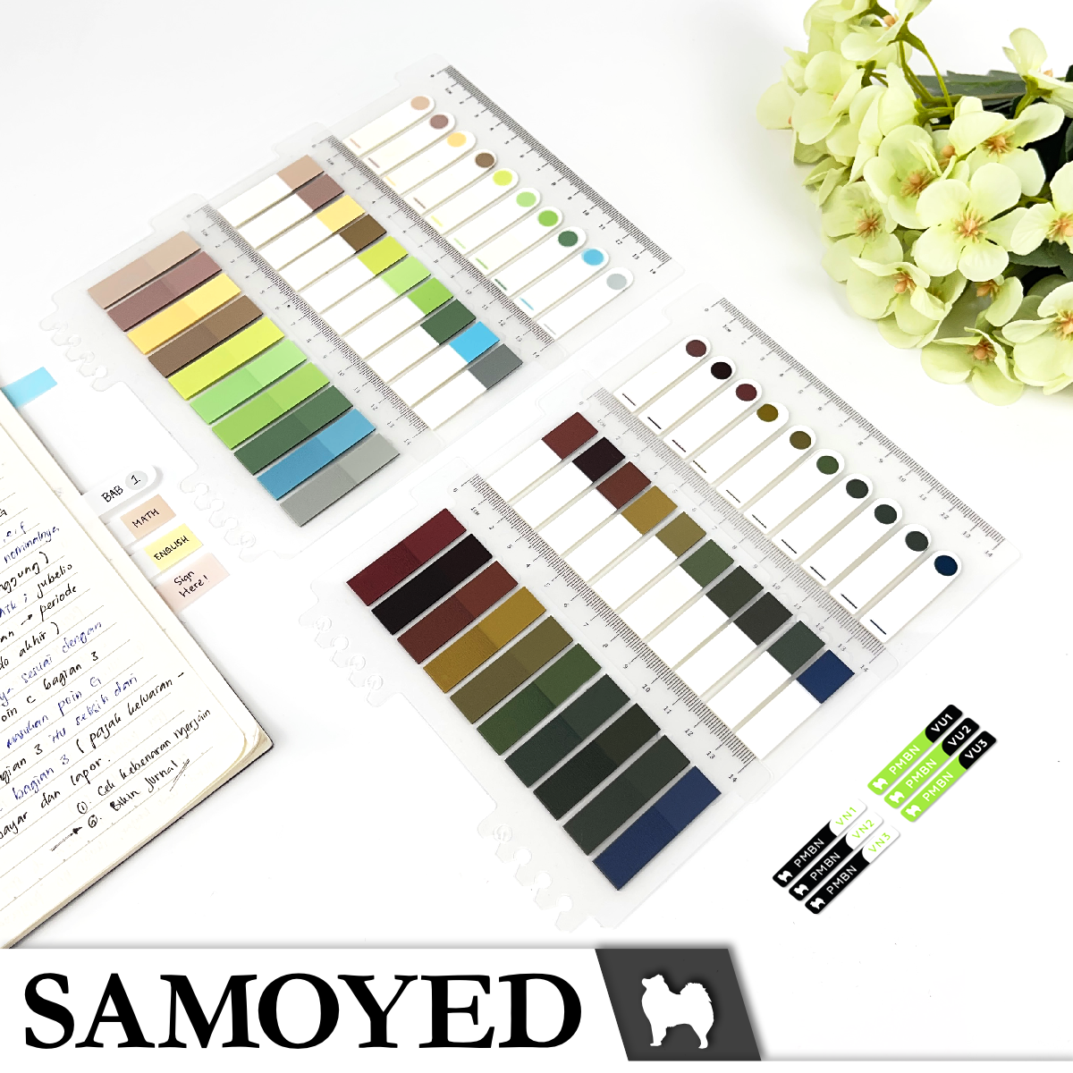 Page Markers for Binder Note Samoyed PMBN