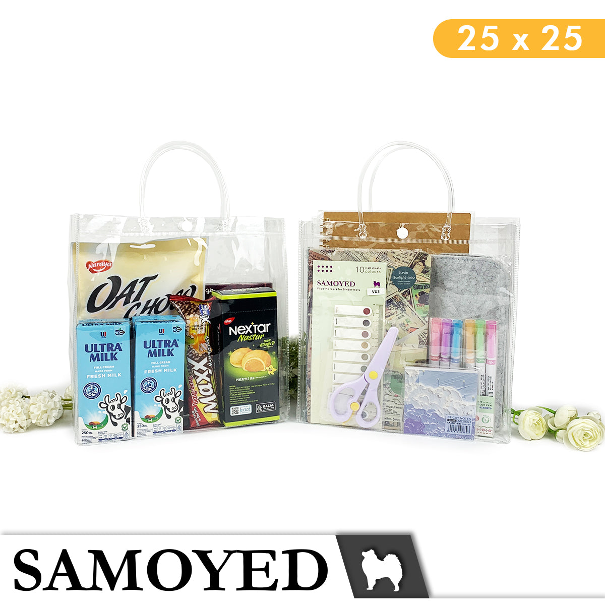 Tote Bag PVC Samoyed 25 x 25 x 9 cm