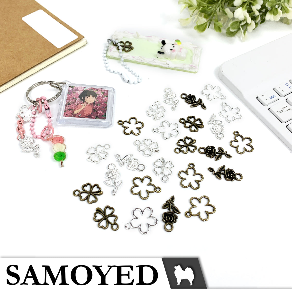 Accessory Charm Samoyed CHRM-PD-VG7 5 Pcs
