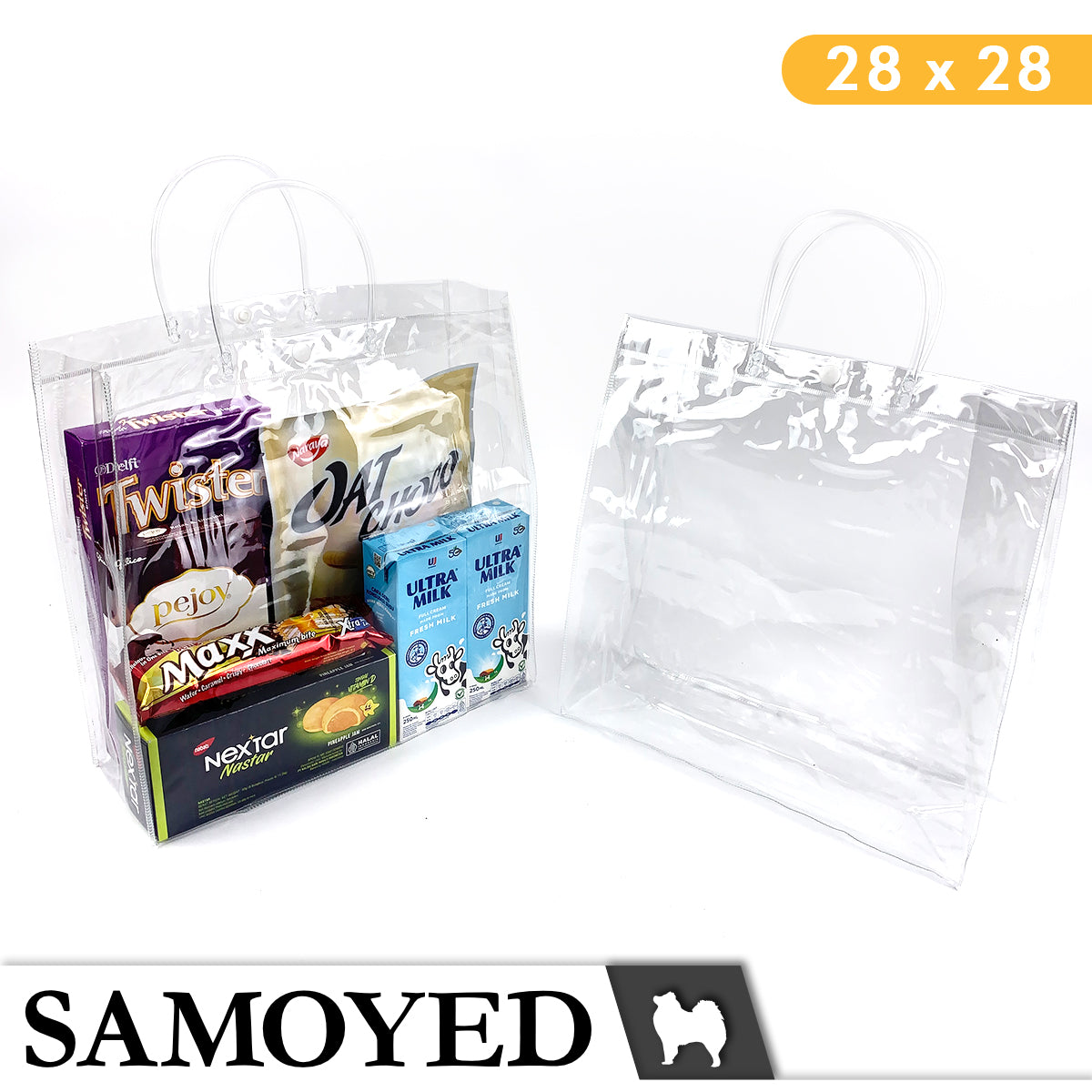 Tote Bag PVC Samoyed 28 x 28 x 10 cm