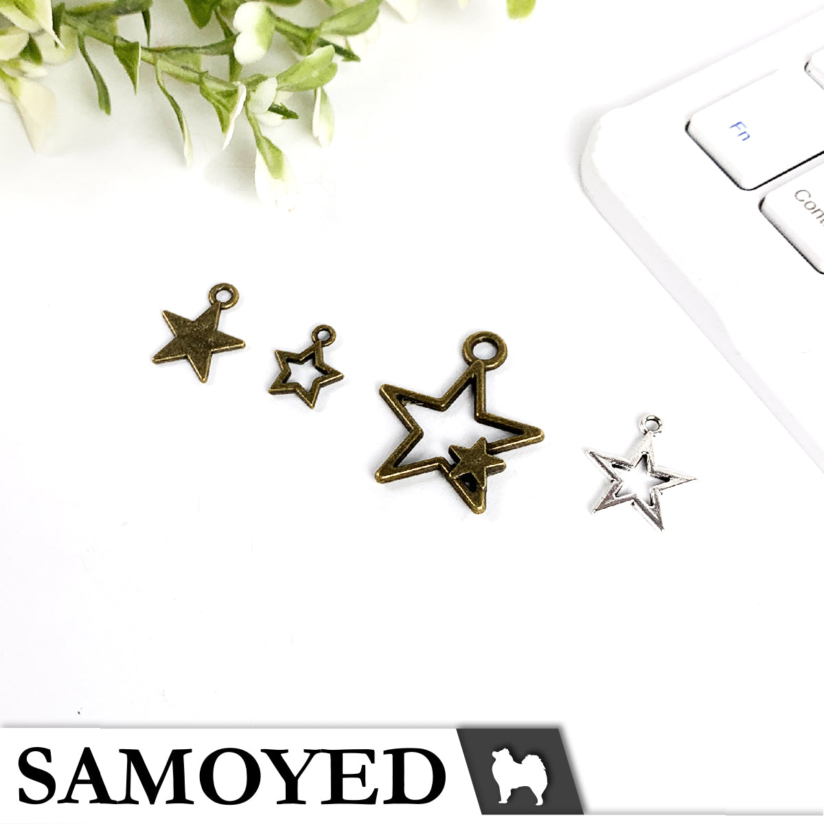 Accessory Charm Samoyed CHRM-PD-VG4 5 Pcs