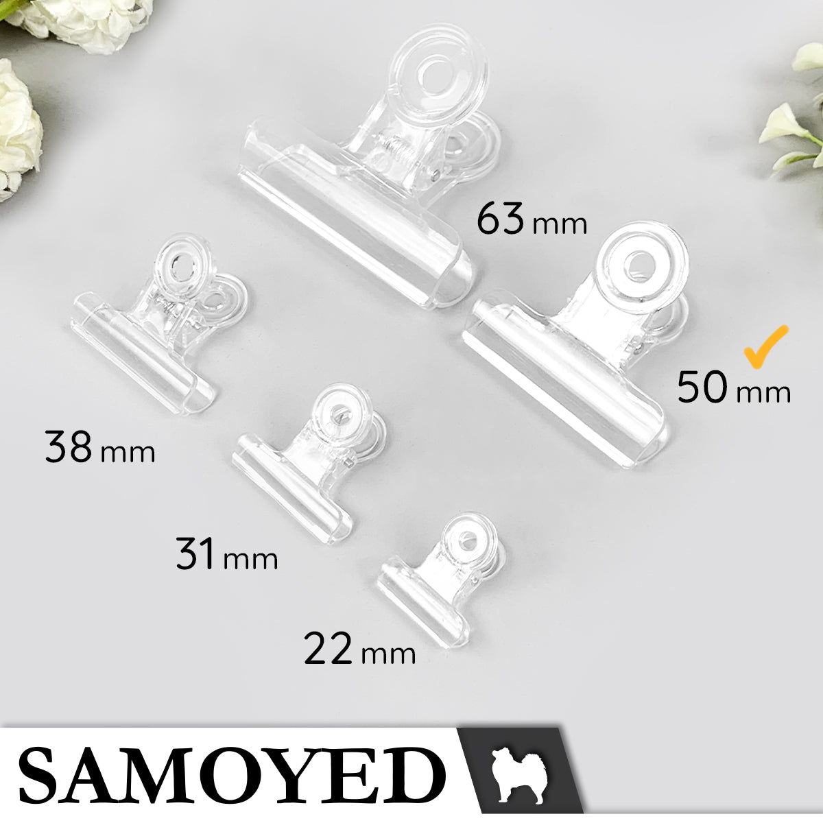 Bulldog Clip Samoyed BLCL-E050