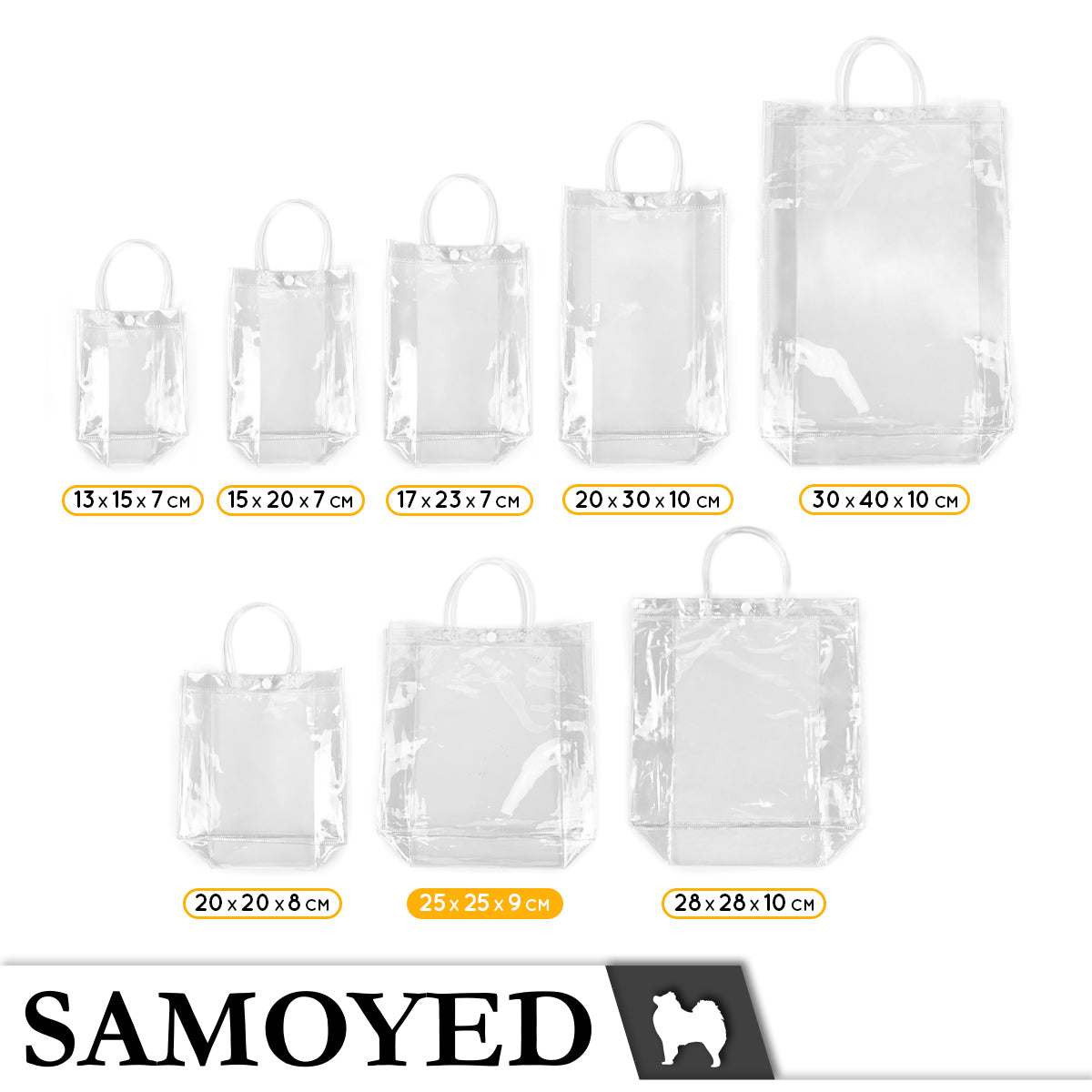 Tote Bag PVC Samoyed 25 x 25 x 9 cm