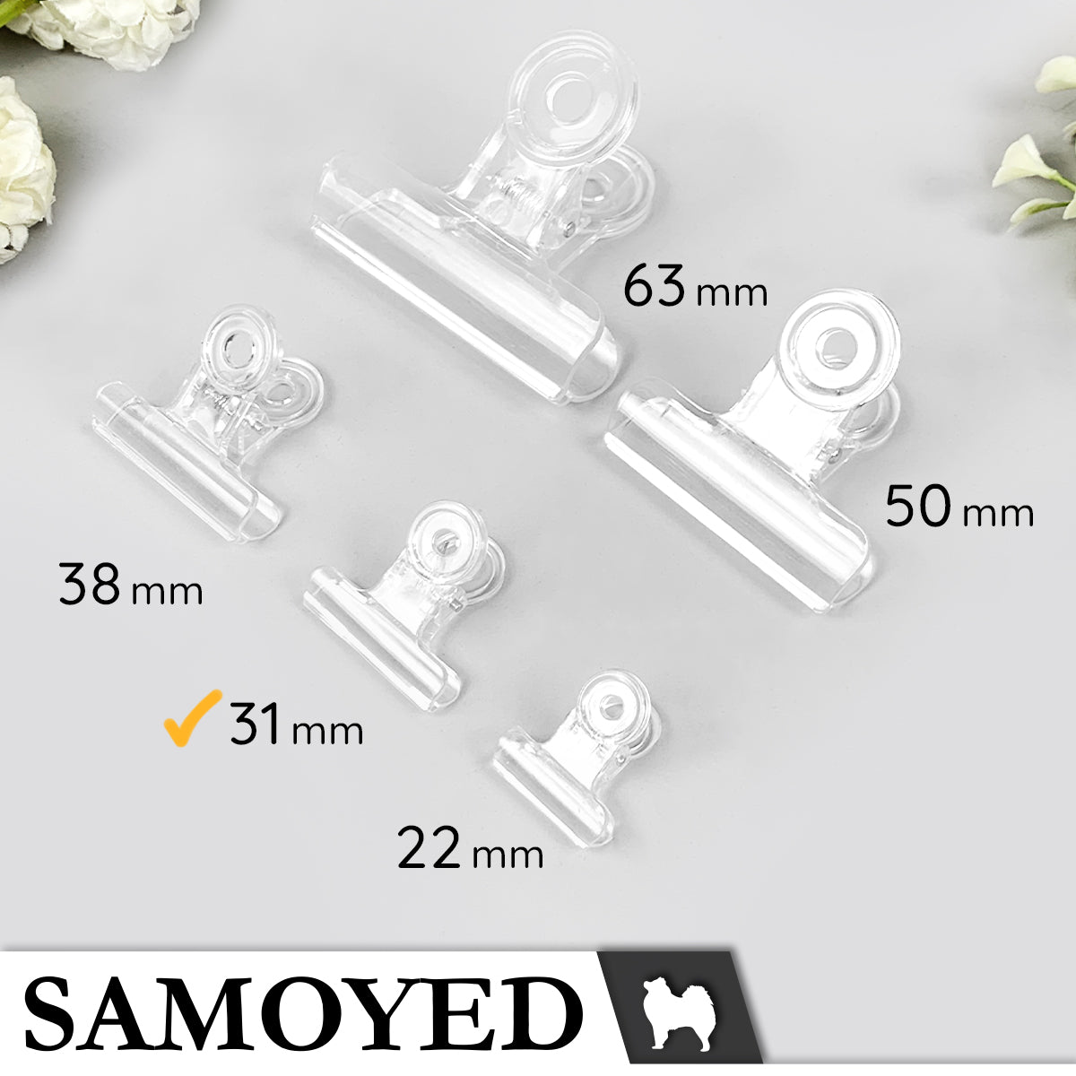 Bulldog Clip Samoyed BLCL-E031