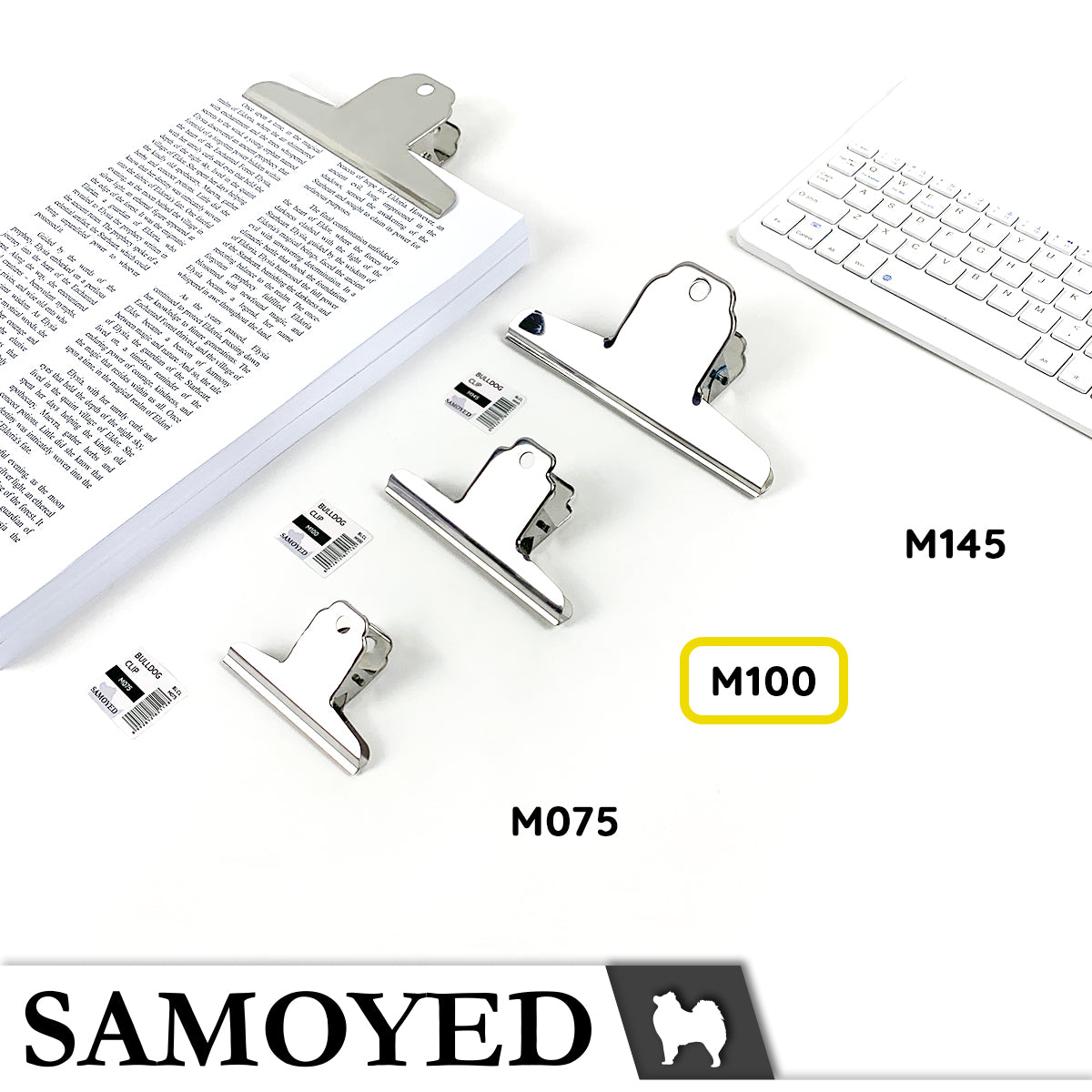 Bulldog Clip Samoyed BLCL-M100