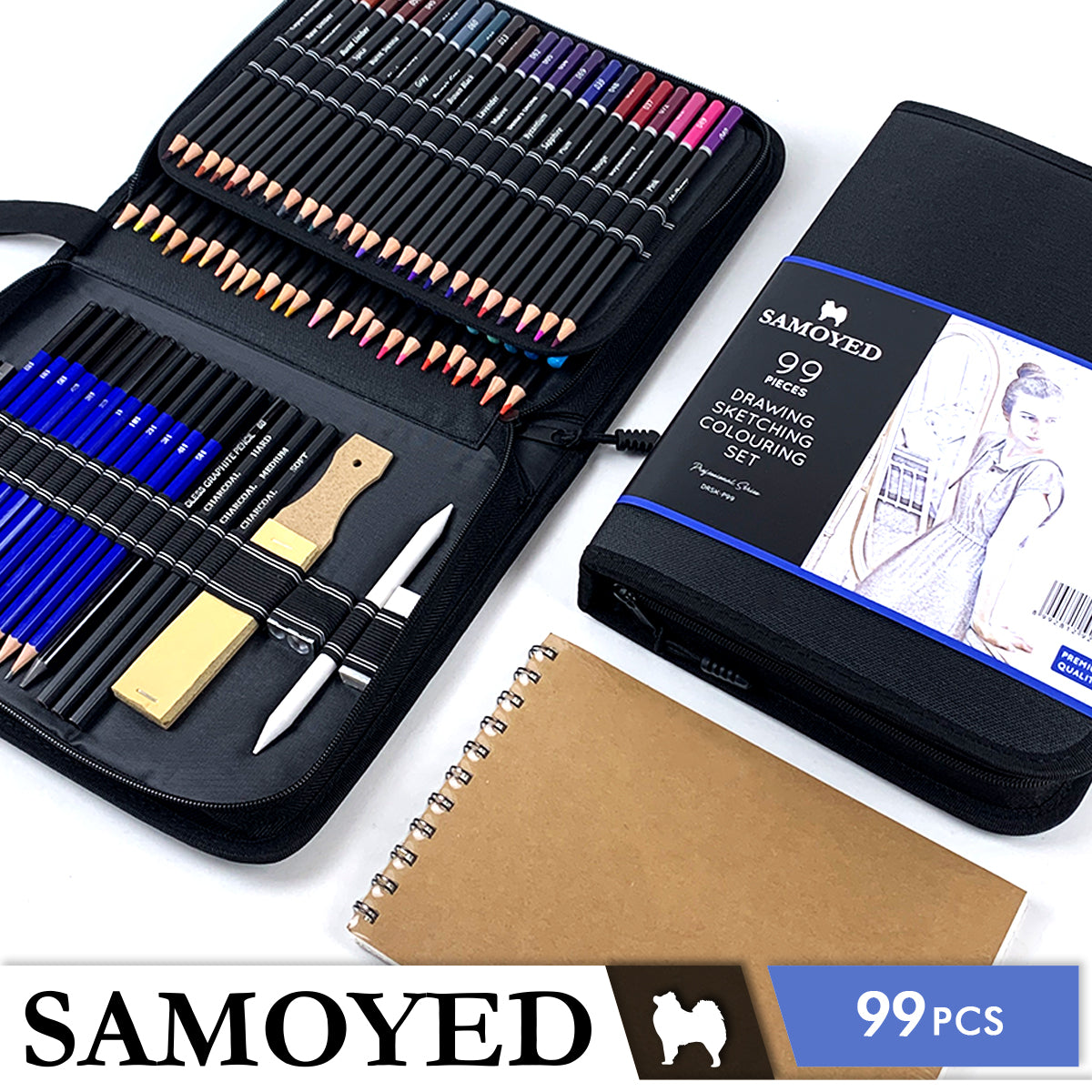 Drawing Sketching Colouring Set Samoyed DRSK-P99
