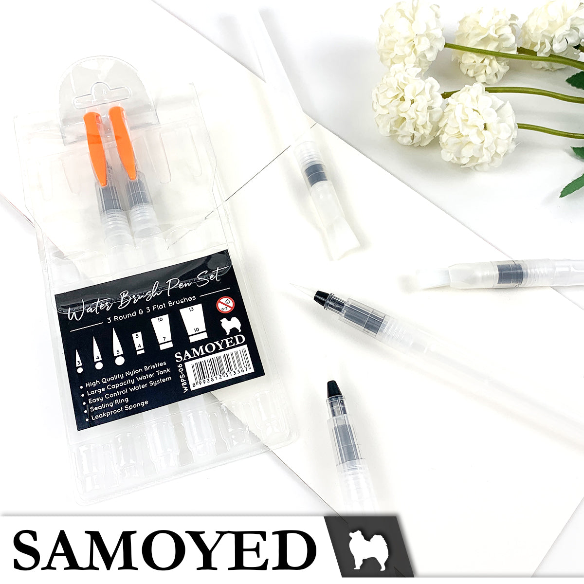 Water Brush Pen Set Samoyed WBPS-06