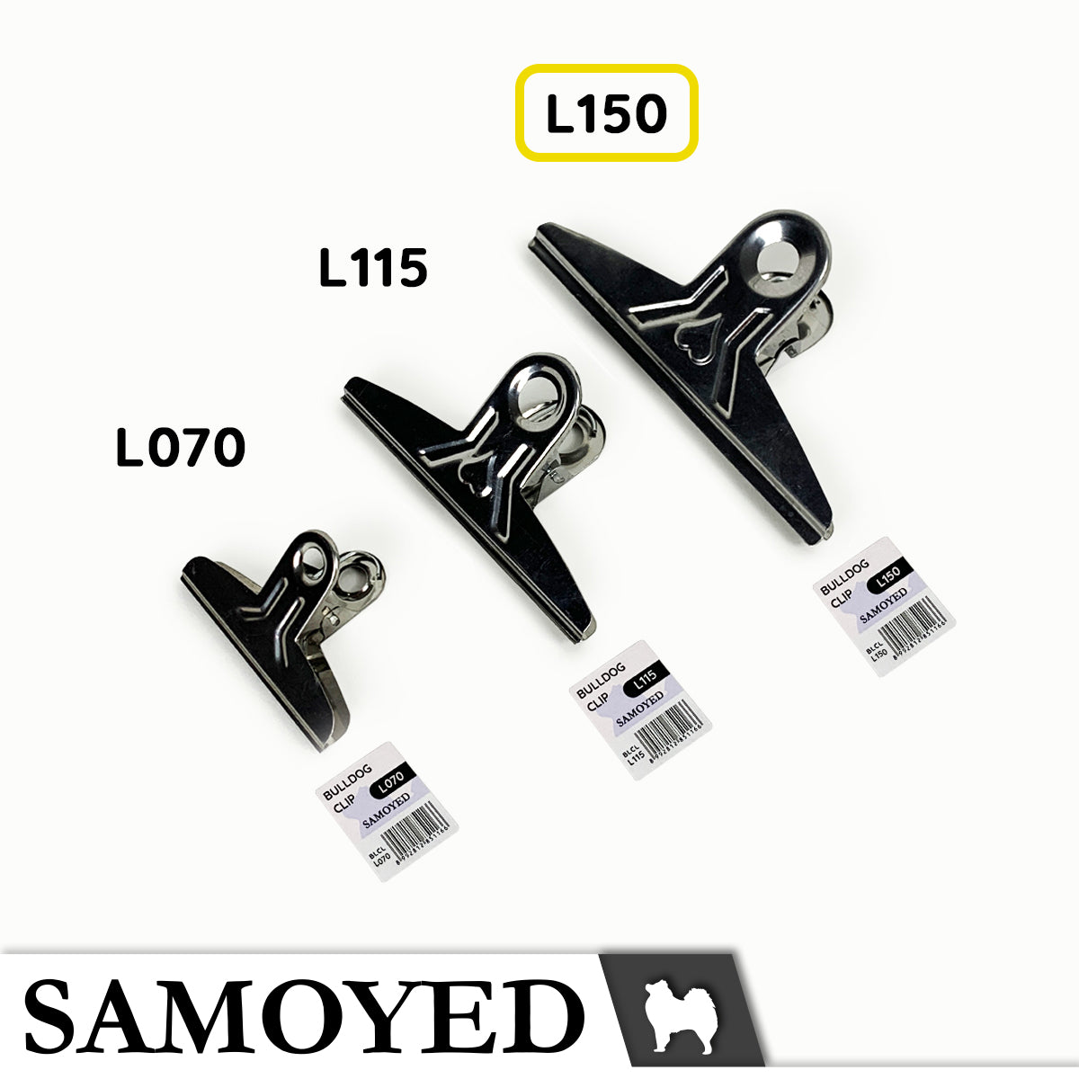 Bulldog Clip Samoyed BLCL-L150