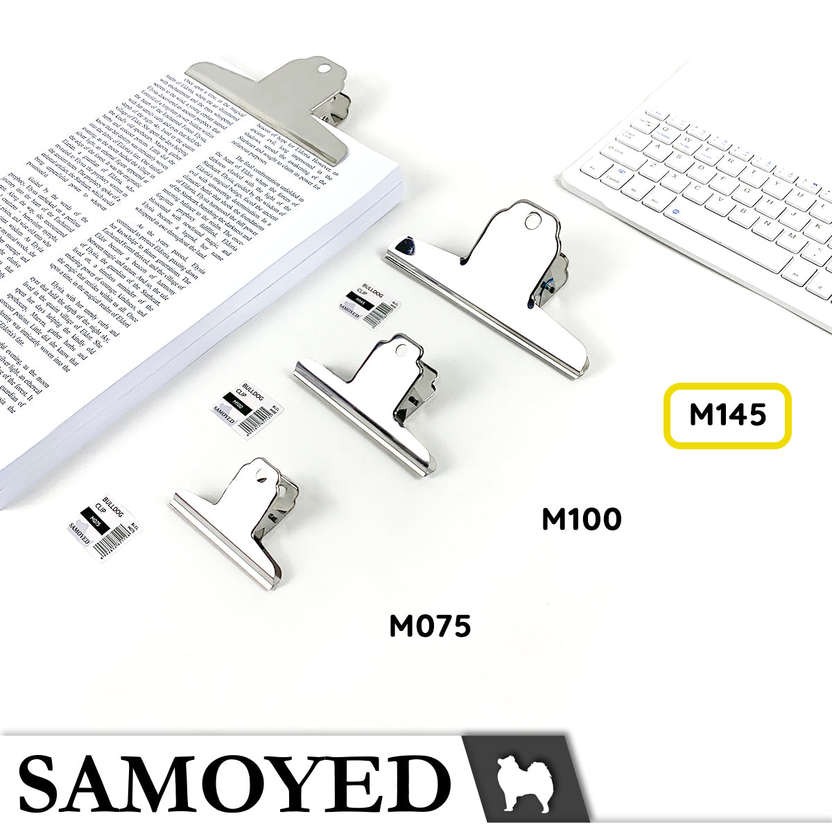 Bulldog Clip Samoyed BLCL-M145