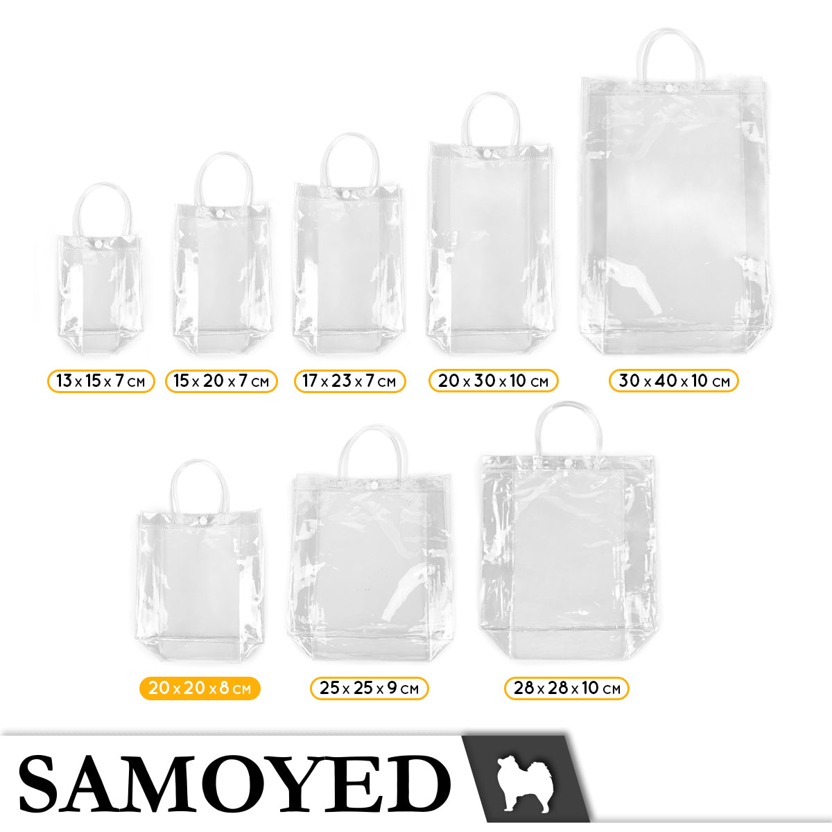 Tote Bag PVC Samoyed 20 x 20 x 8 cm