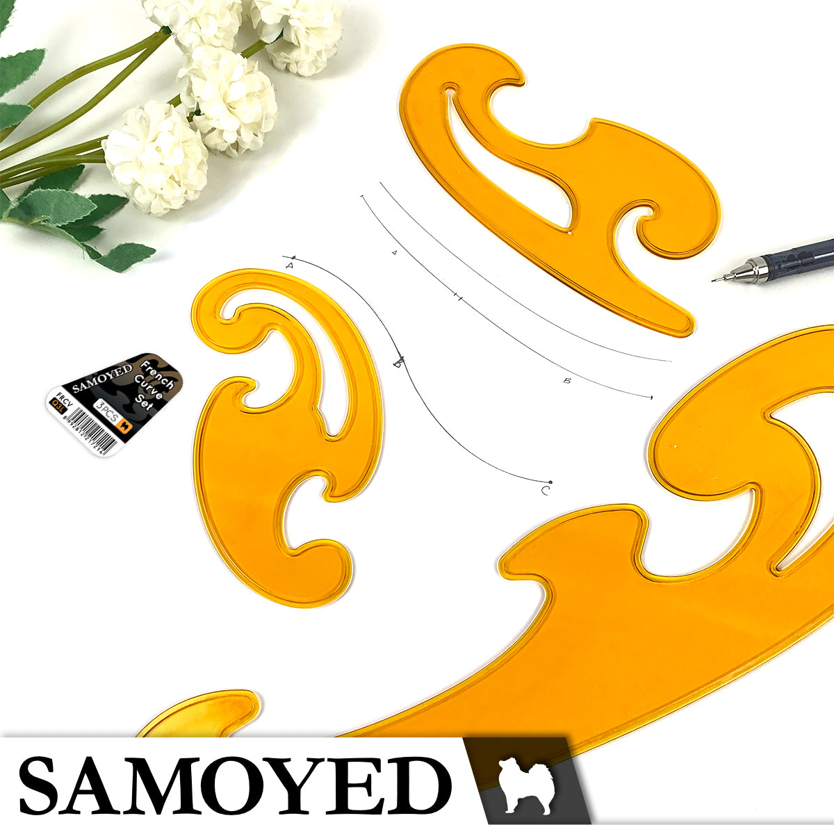 French Curve Set Samoyed FRCV-Q3L