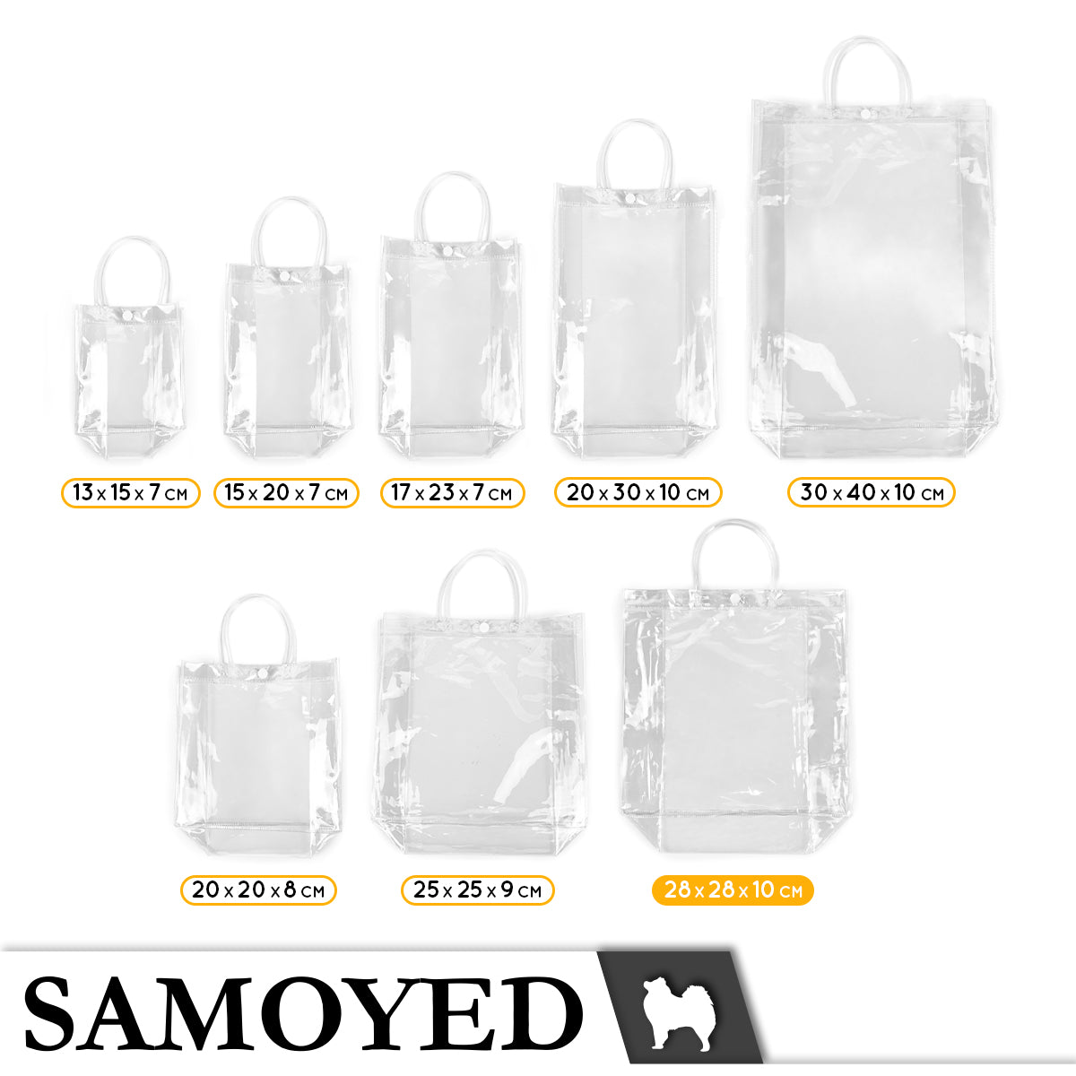 Tote Bag PVC Samoyed 28 x 28 x 10 cm