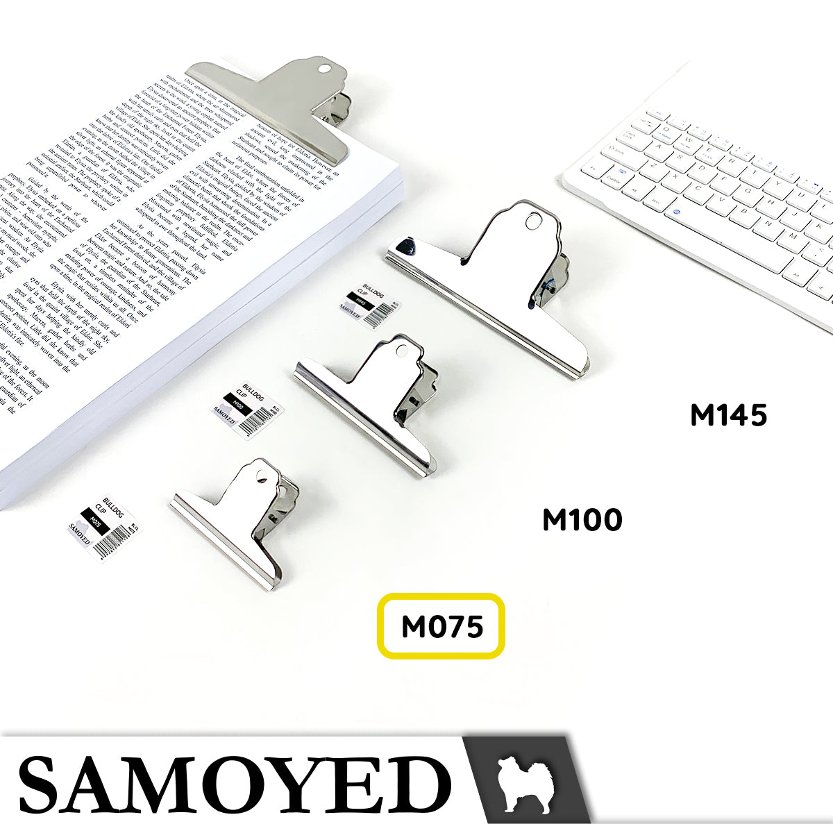 Bulldog Clip Samoyed BLCL-M075