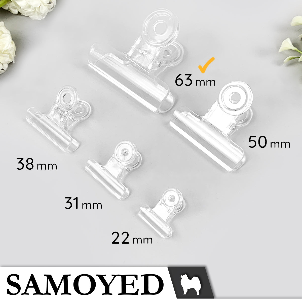 Bulldog Clip Samoyed BLCL-E063