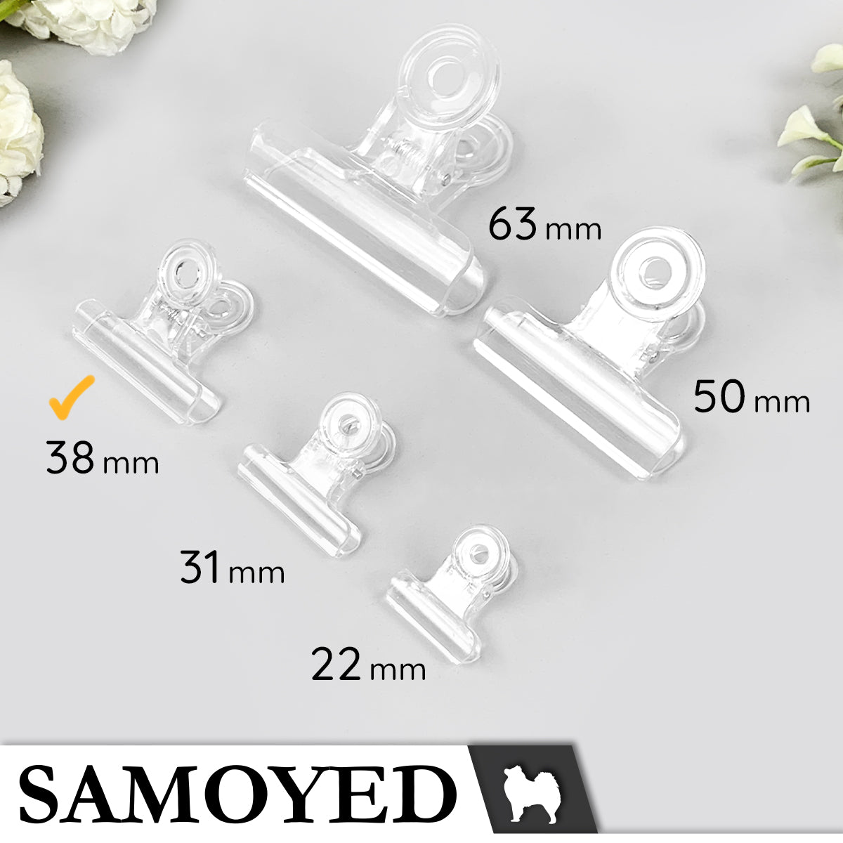 Bulldog Clip Samoyed BLCL-E038