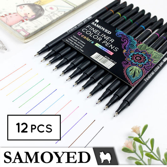 Fineliner Color Pen Set Samoyed FCPS-D7-12