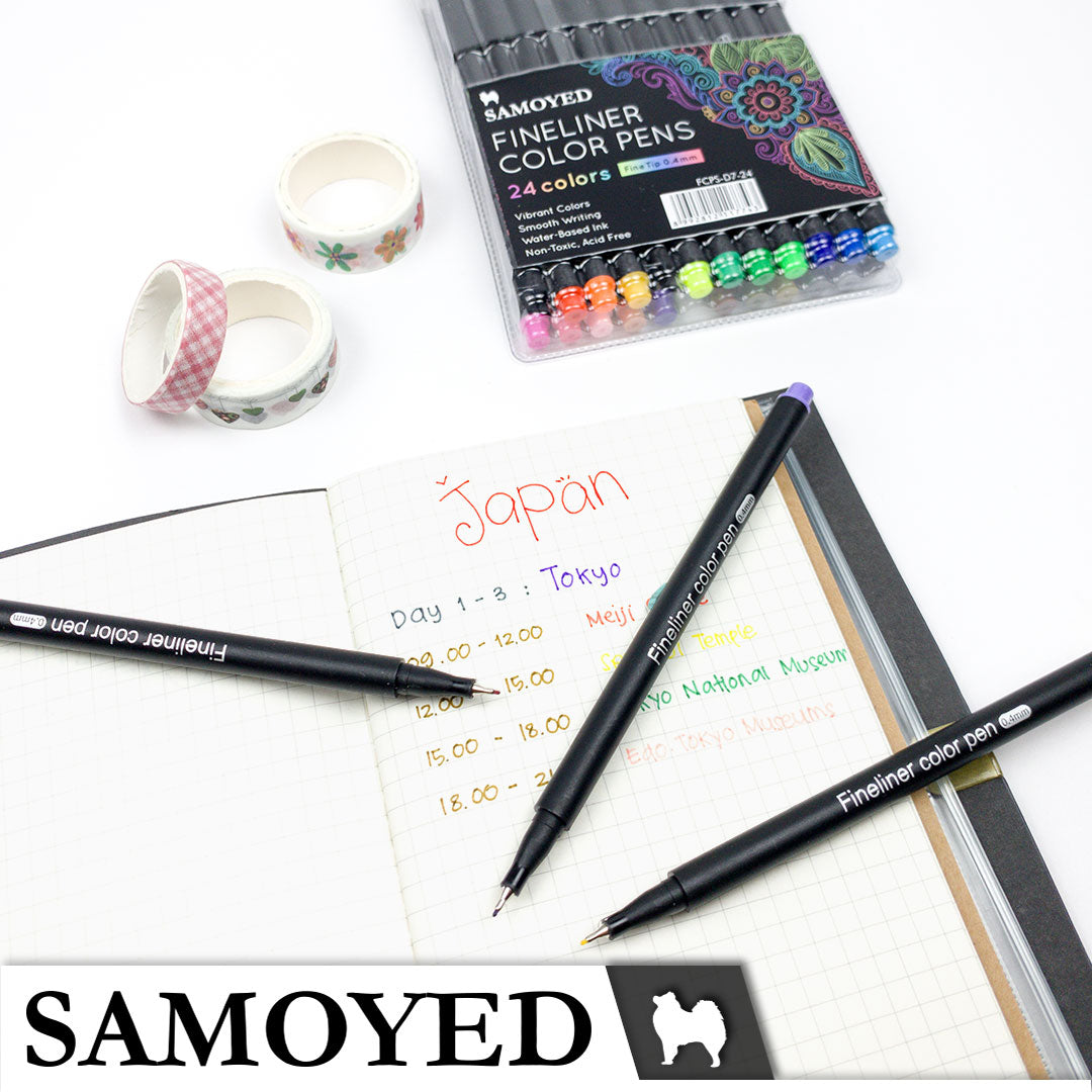 Fineliner Color Pen Set Samoyed FCPS-D7-24