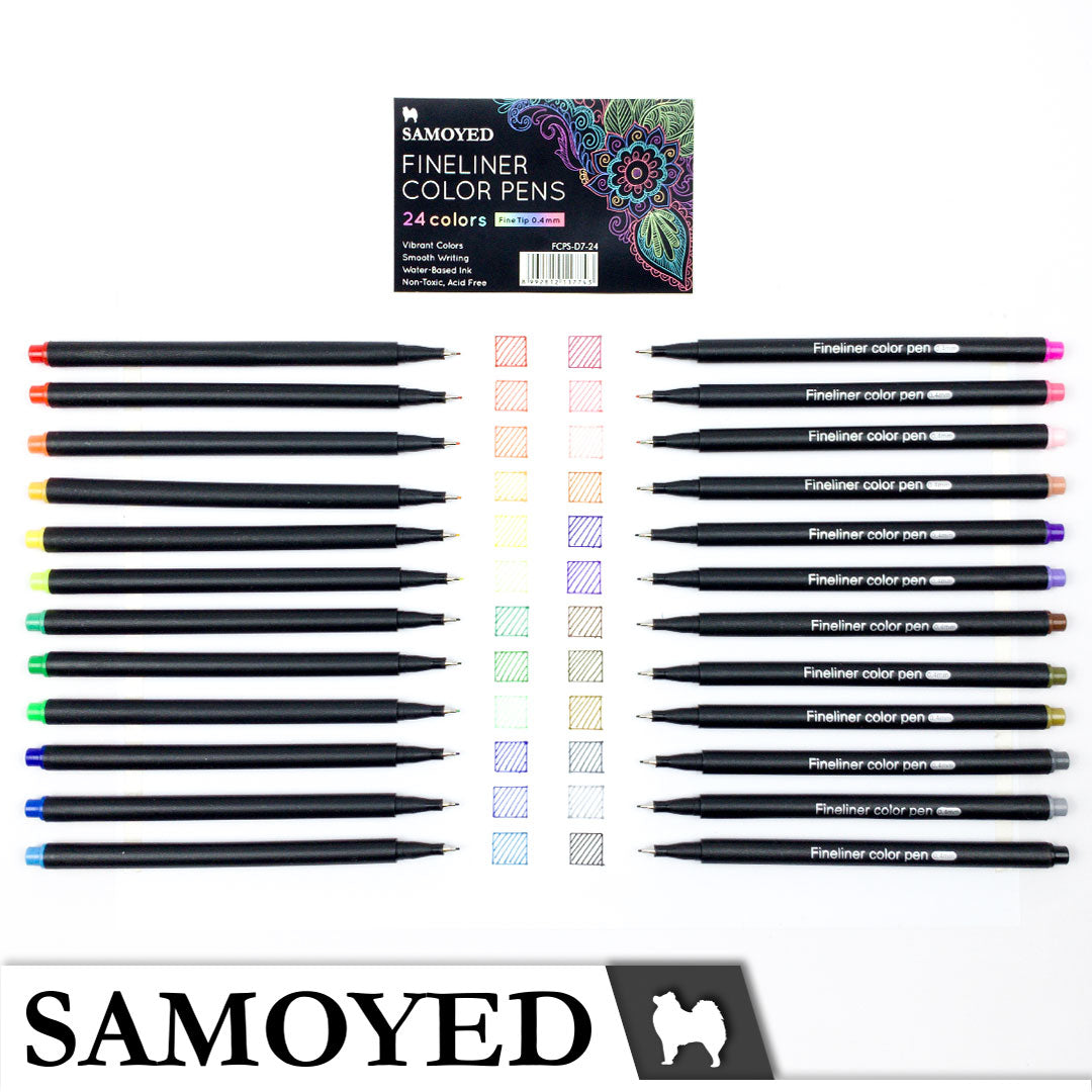 Fineliner Color Pen Set Samoyed FCPS-D7-24