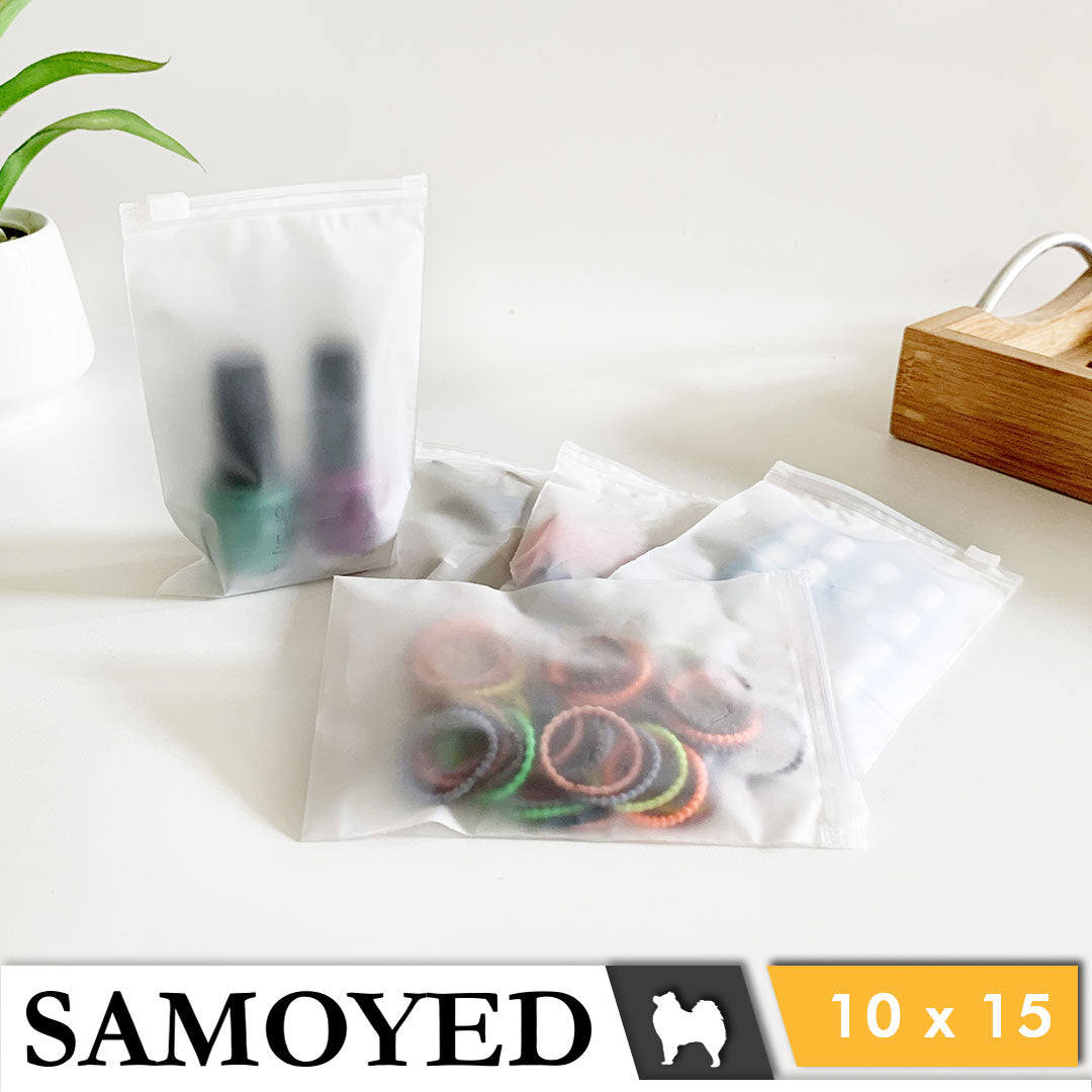 Plastic Zipper Bag Samoyed Fr 10 x 15 cm