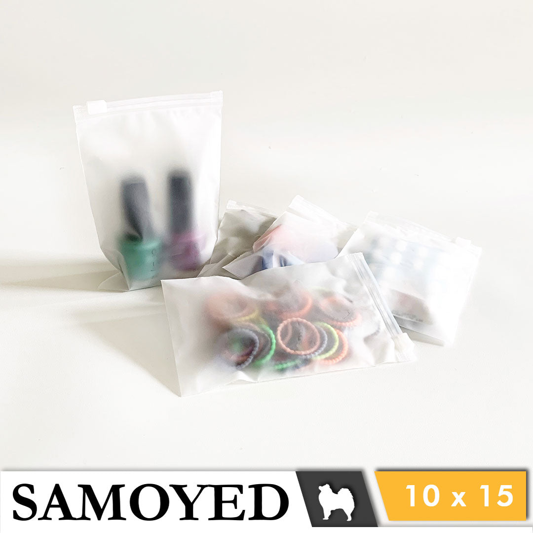Plastic Zipper Bag Samoyed Fr 10 x 15 cm