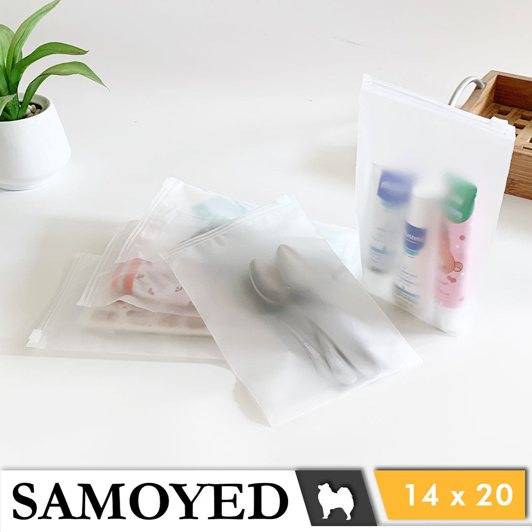 Plastic Zipper Bag Samoyed Fr 14 x 20 cm