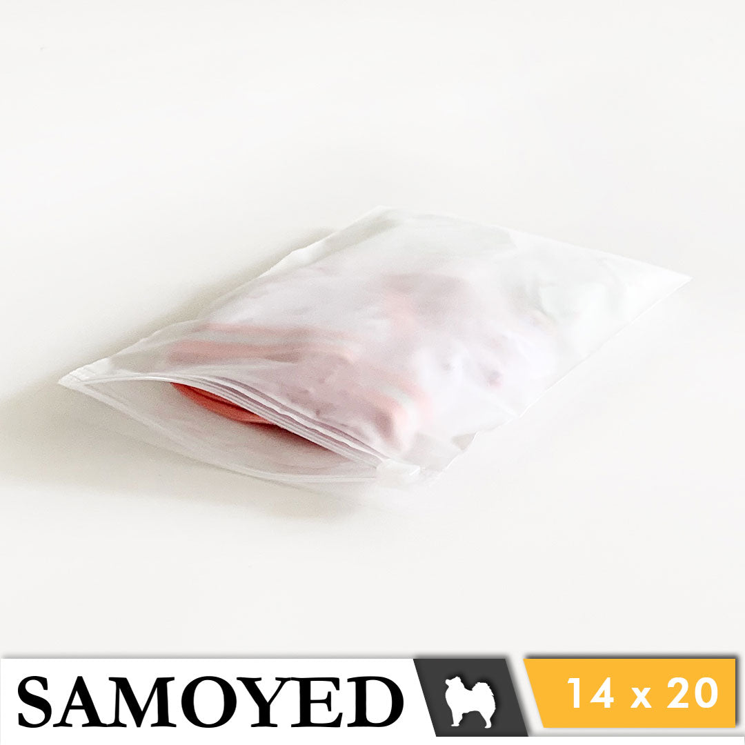 Plastic Zipper Bag Samoyed Fr 14 x 20 cm