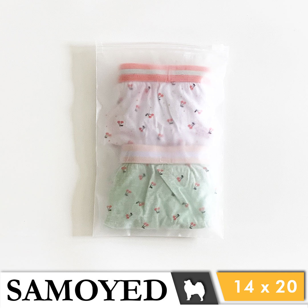 Plastic Zipper Bag Samoyed Fr 14 x 20 cm